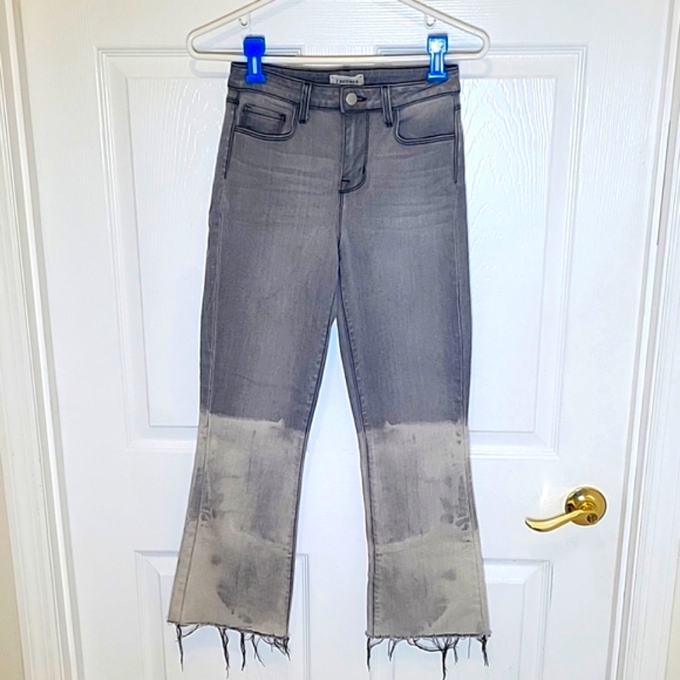 L Agance Ombre Gray Flare Jeans Size 24